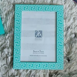 Blue and white Aztec print picture frame